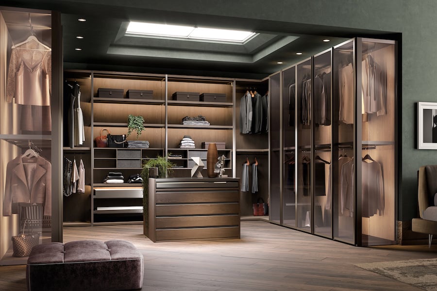 Come combinare i moduli per la cabina armadio Moretti Compact Giorno Notte