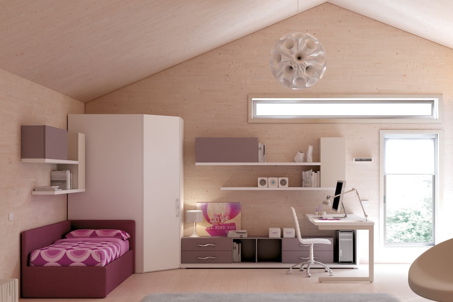 Soluzioni per creare una cabina armadio angolare Moretti Compact in mansarda