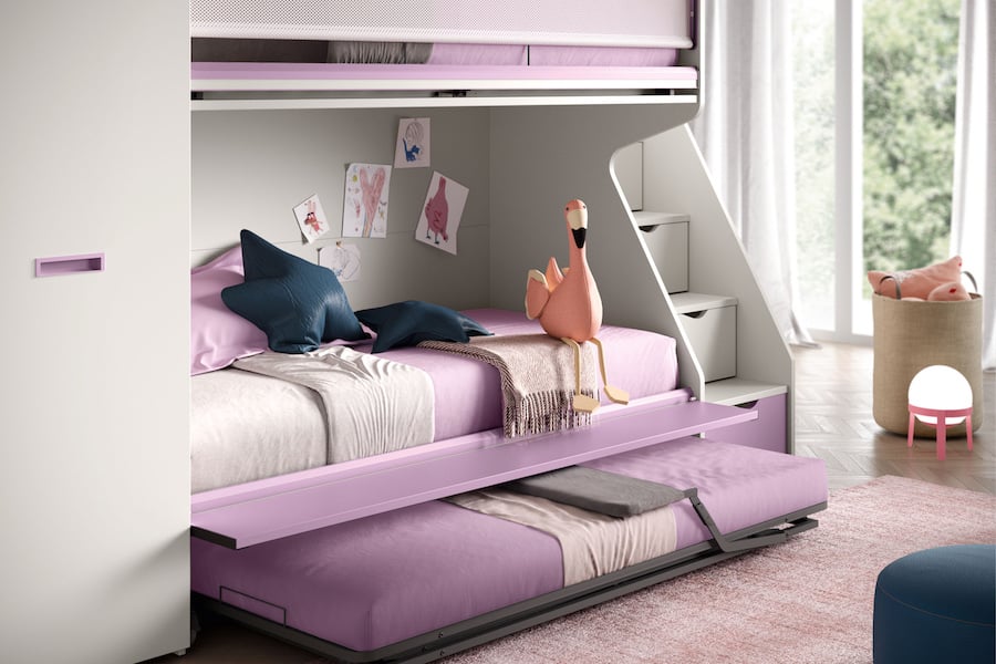 K103, soppalco con terzo letto estraibile