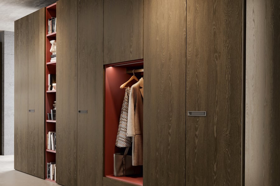 Armadio a battente con libreria Moretti Compact Giorno Notte