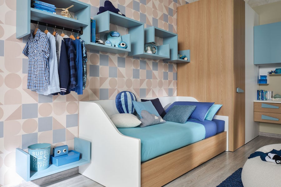 Decorazioni camerette ispirazioni carta parati Moretti Compact