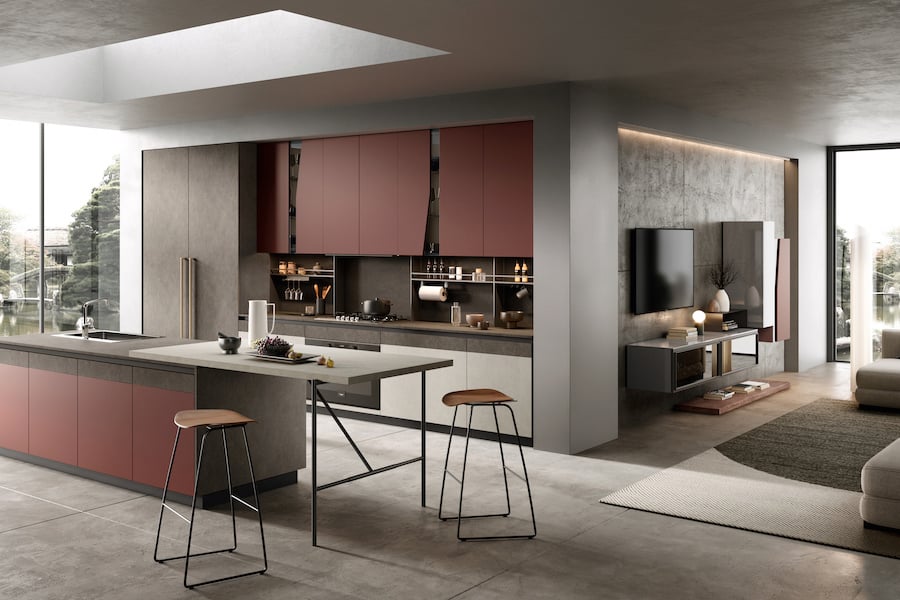 Idee arredare sala cucina a vista natural Moretti Compact Cucine 2