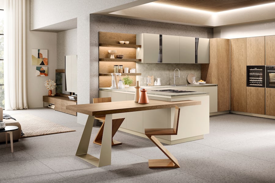 Idee arredare sala cucina a vista Venere Moretti Compact Cucine 3