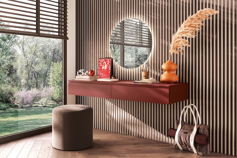 Creare una postazione ufficio con angolo beauty in camera
