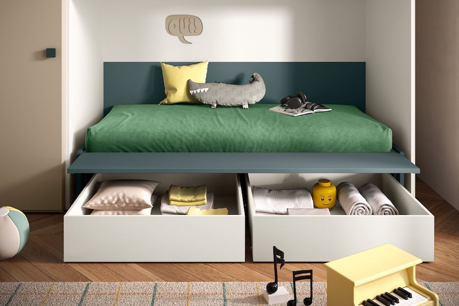 Letto a divanetto Zaffiro con cassetti