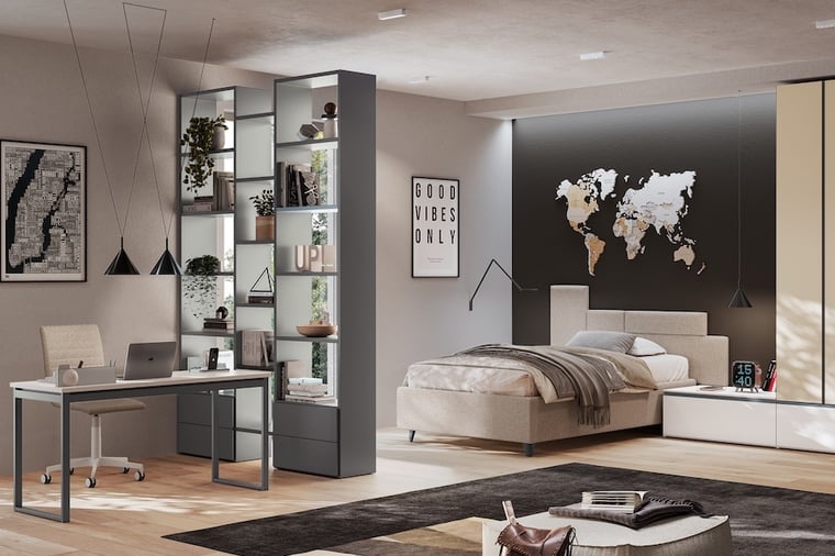 Libreria bifacciale per dividere gli spazi Y113