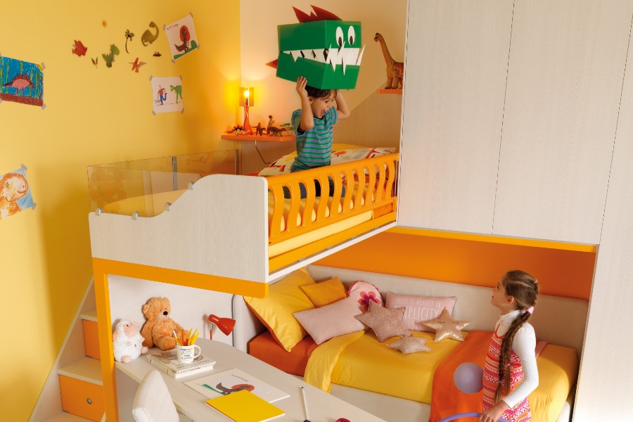 Progettare camerette per bambini: soppalco Moretti Compact