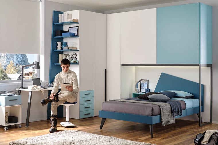 Cameretta a ponte con letto a una piazza e mezza Moretti Compact Camerette