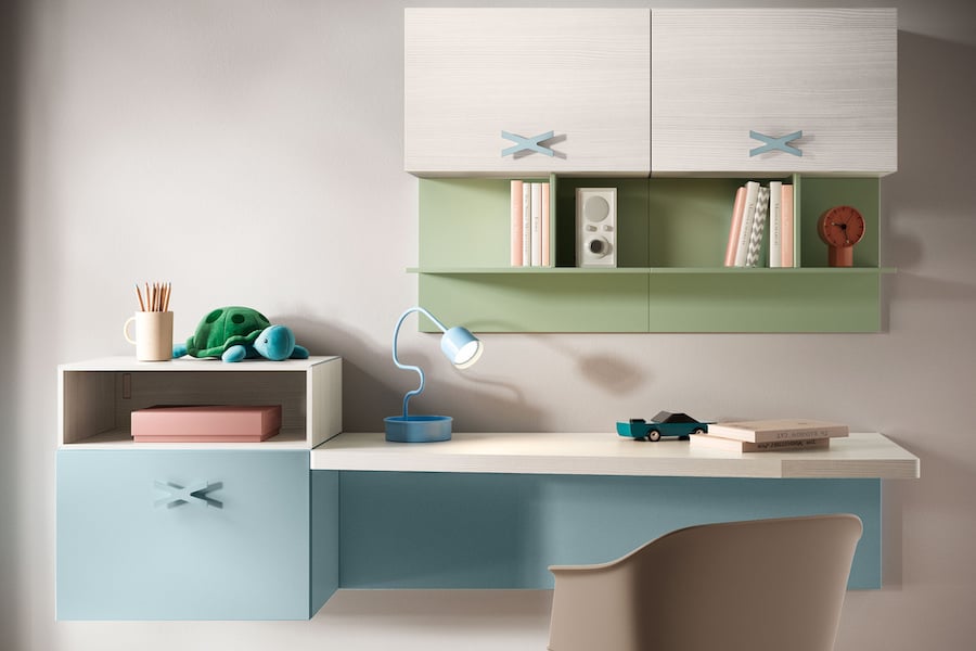 Scrivania per cameretta sagomata sospesa K102
