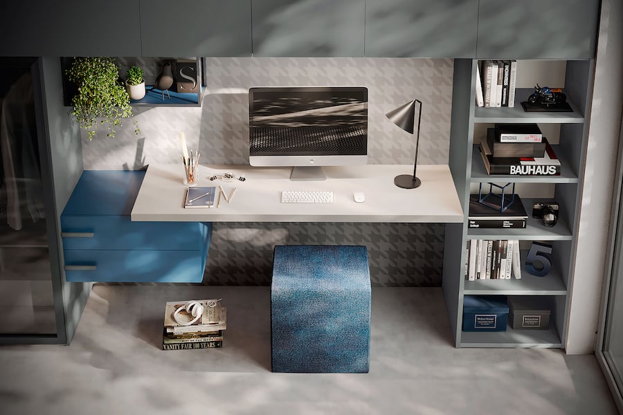 Armadio a ponte con libreria