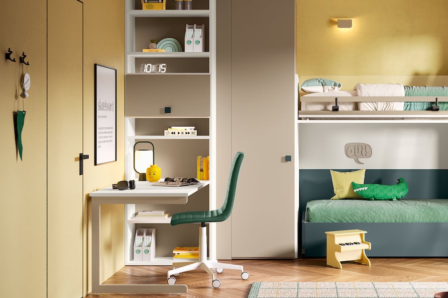 Libreria con scrivania incorporata