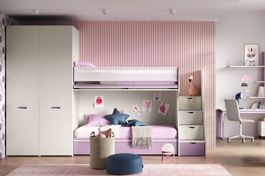 Soluzioni camerette piccole salvaspazio funzionali K103