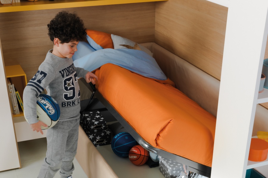 Tipologie di camerette per bambini: letto contenitore Moretti Compact